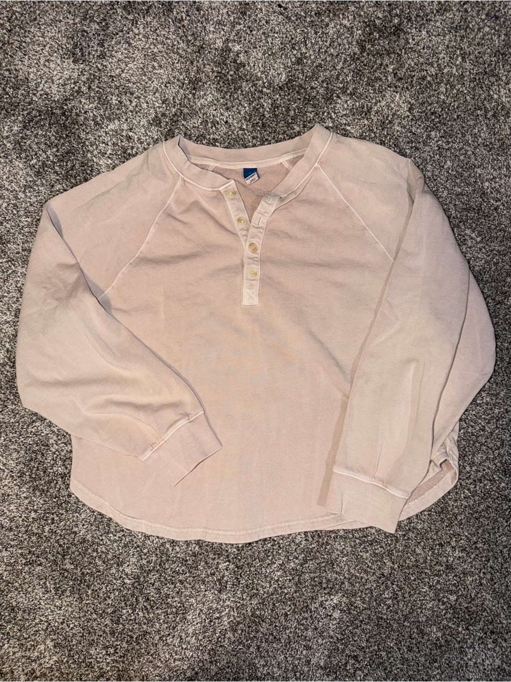 Old Navy Pale Pink Long-Sleeve Henley Top